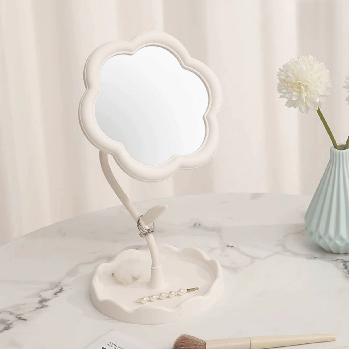 HOMESTAR - Espejo Giratorio de Mesa - Blanco