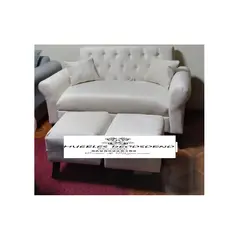 GENERICO - JUEGO DE LIVING ARTESANAL SOFA BAUL MAS 2 PUFF NUEVO