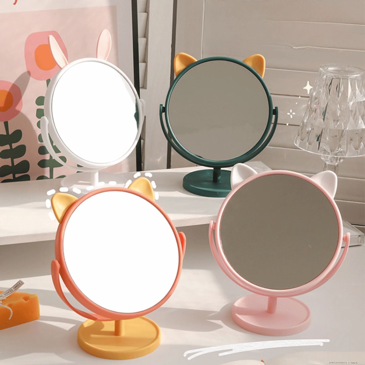 HOMESTAR - Espejo Giratorio de Mesa - Naranja