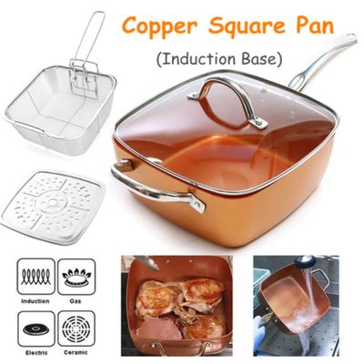 Imagen 2 del producto OLLA DE COBRE MULTIUSO ANTIADHERENTE 2 EN 1