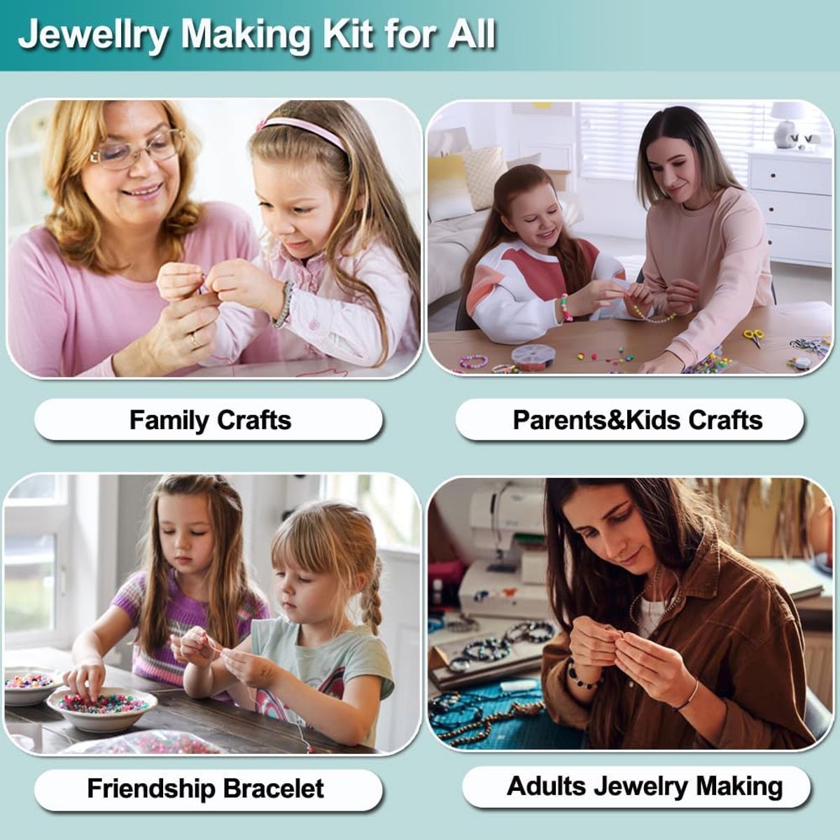ATURE - Cuentas Kits Fabricación Joyas Pulsera Collar Regalo Niñas