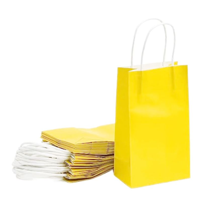MALIK - Pack 24 bolsas de papel kraft amarillas 42x31x12 cm
