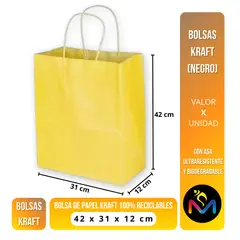 MALIK - Pack 24 bolsas amarillas 42x31x12 cm para tus regalos