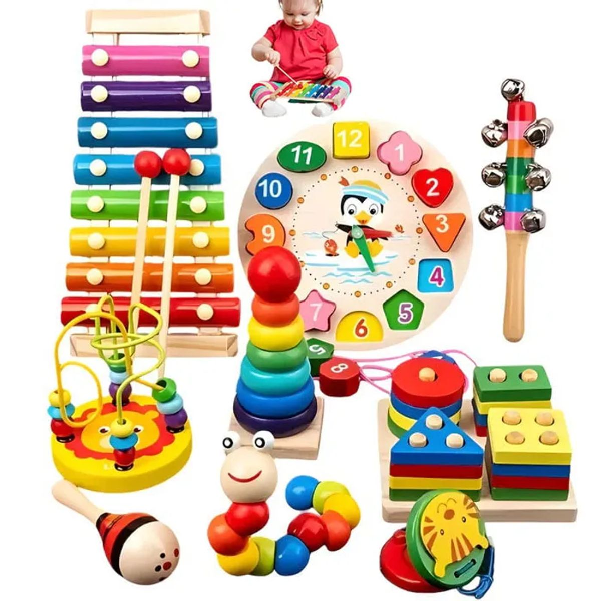 GENERICO - Juguetes Aprendizaje De Madera Didáctico Para Niños Bebés