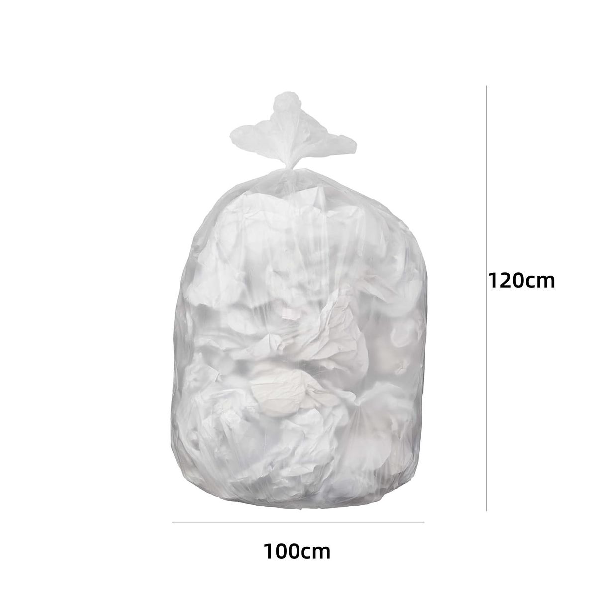 KUANGYE - Pack 20 Bolsas Transparente Grandes De Basura 120x100cm
