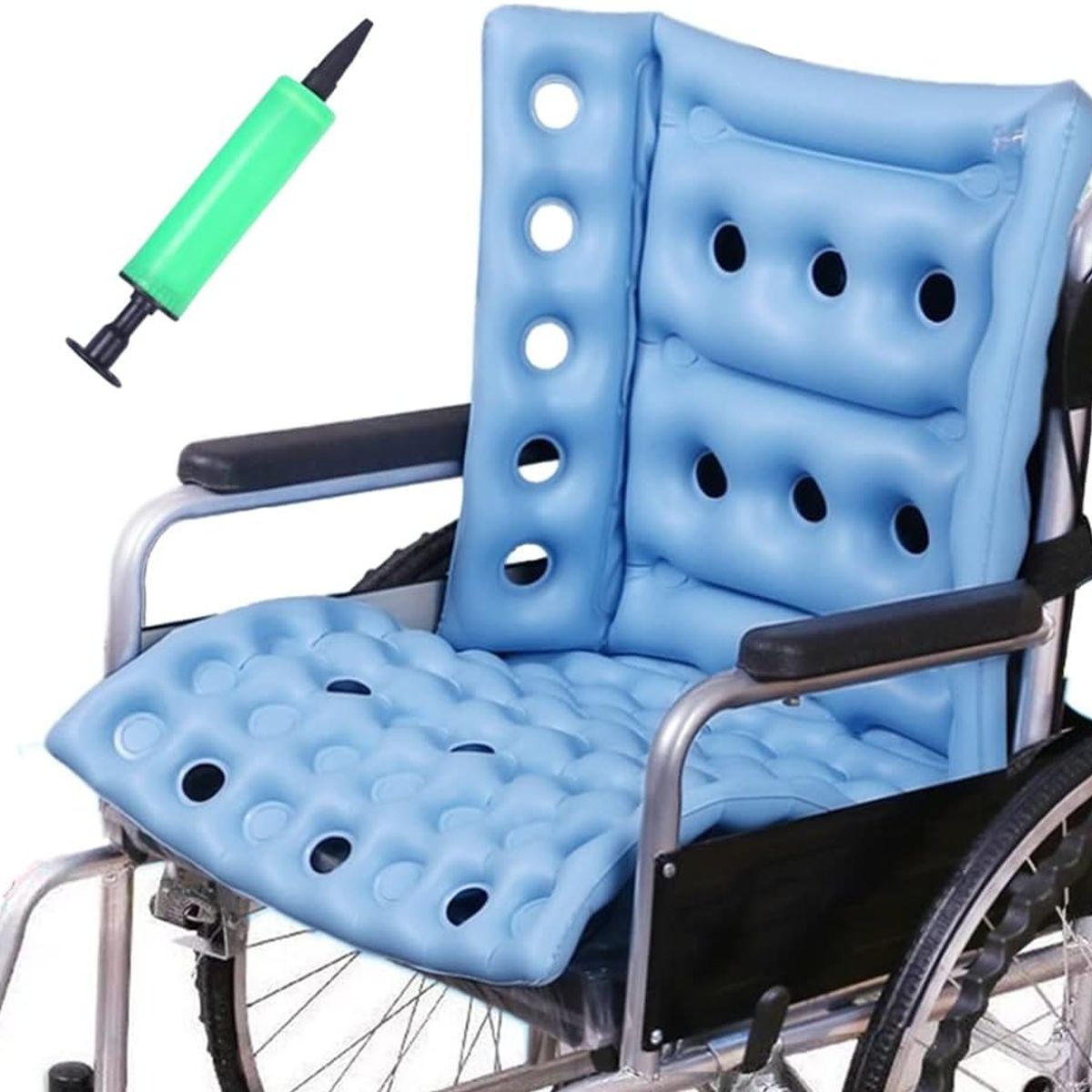 ATURE - Cojín Antiescaras Ortopédico Inflable Celda De Aire + Bombín