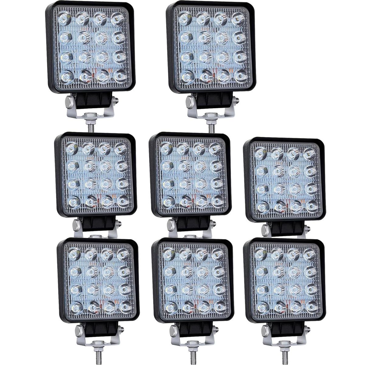 KUANGYE - 6x Focos Neblineros Led Foco Barras Led 4x4 Luces Led 48w