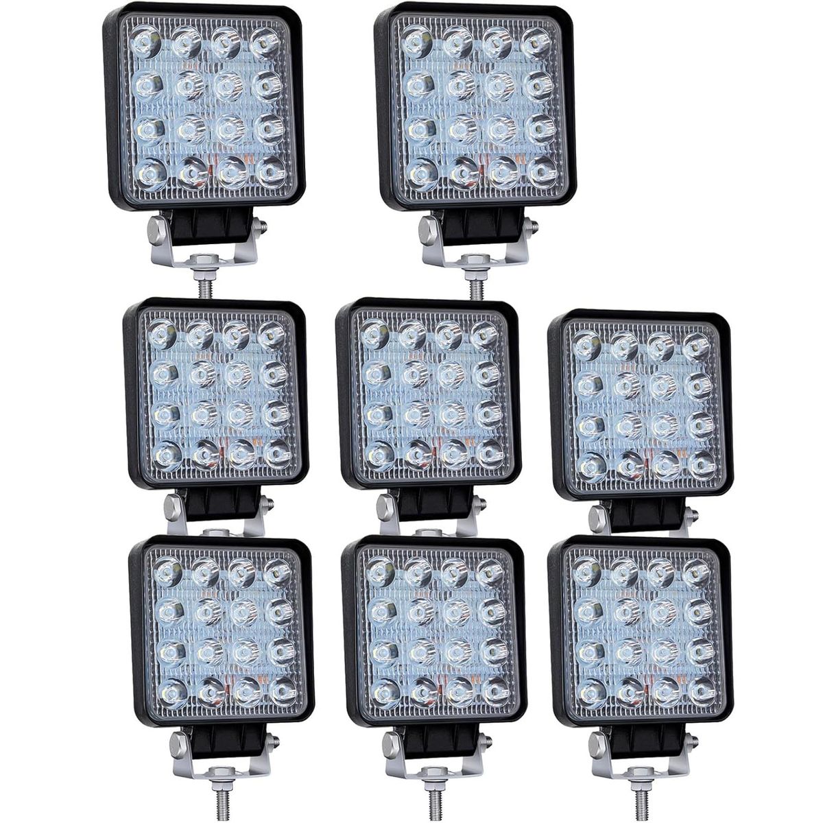 KUANGYE - 6x Focos Neblineros Led Foco Barras Led 4x4 Luces Led 48w