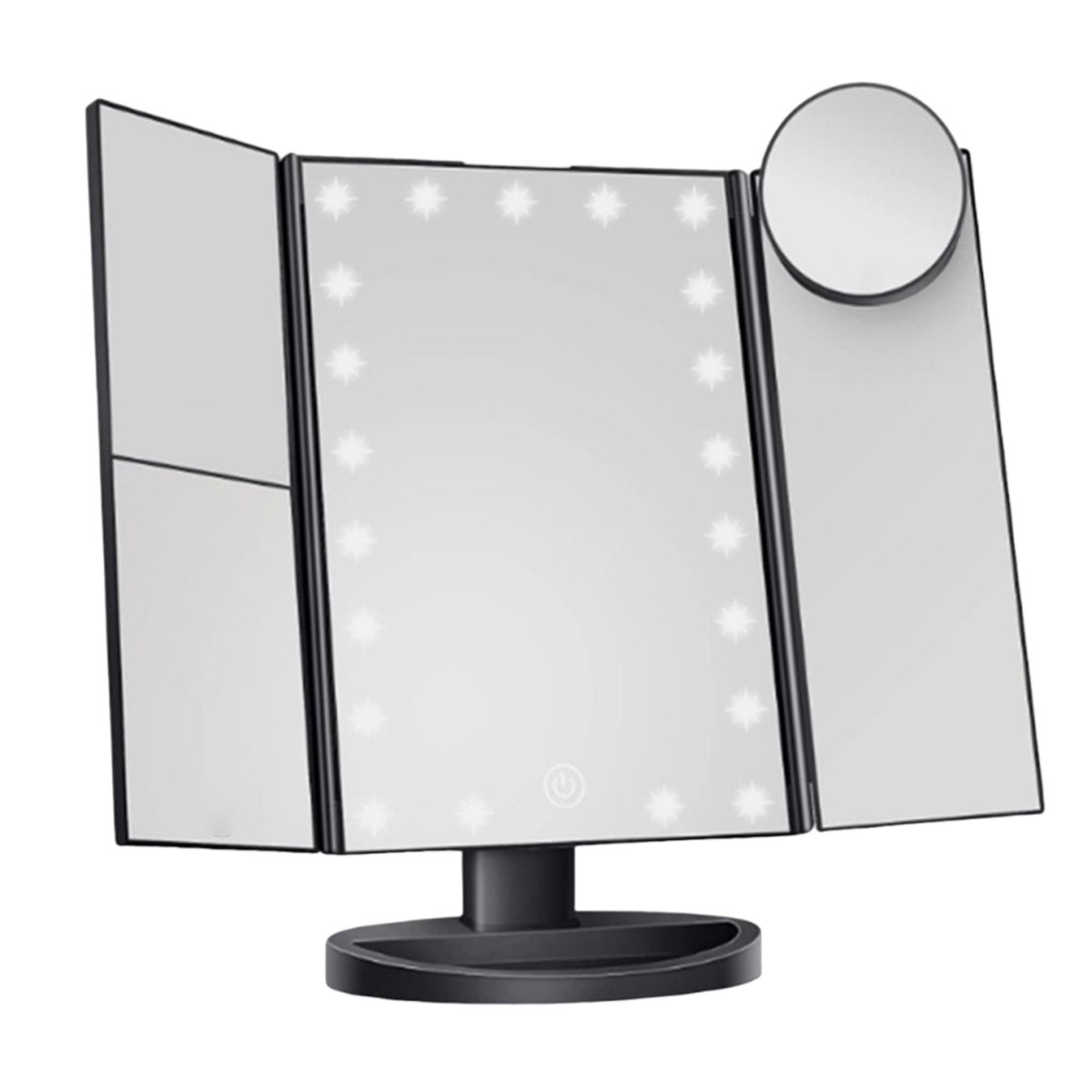 ATURE - Espejo De Maquillaje Led Plegable De Tres Caras