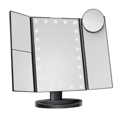 ATURE - Espejo De Maquillaje Led Plegable De Tres Caras