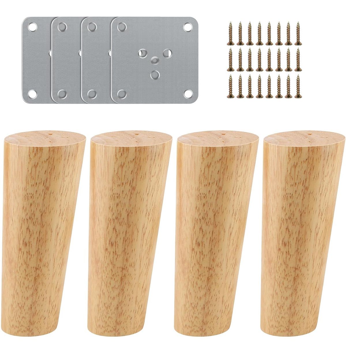 ATURE - 4u Pies De Apoyo De Madera Maciza Para Muebles 20cm