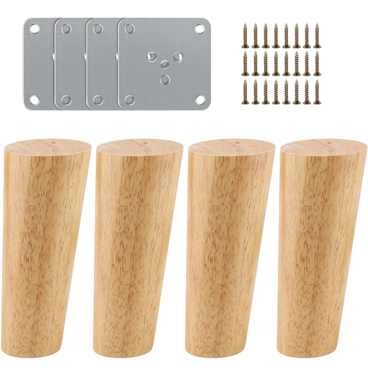 ATURE - 4u Pies De Apoyo De Madera Maciza Para Muebles 20cm