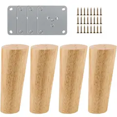 ATURE - 4u Pies De Apoyo De Madera Maciza Para Muebles 20cm