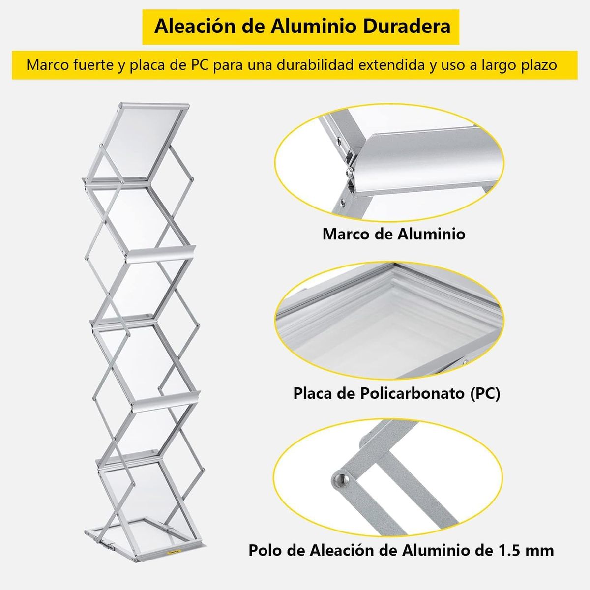 KUANGYE - Porta Folletos Plegable Expositor De Catálogos Folletero