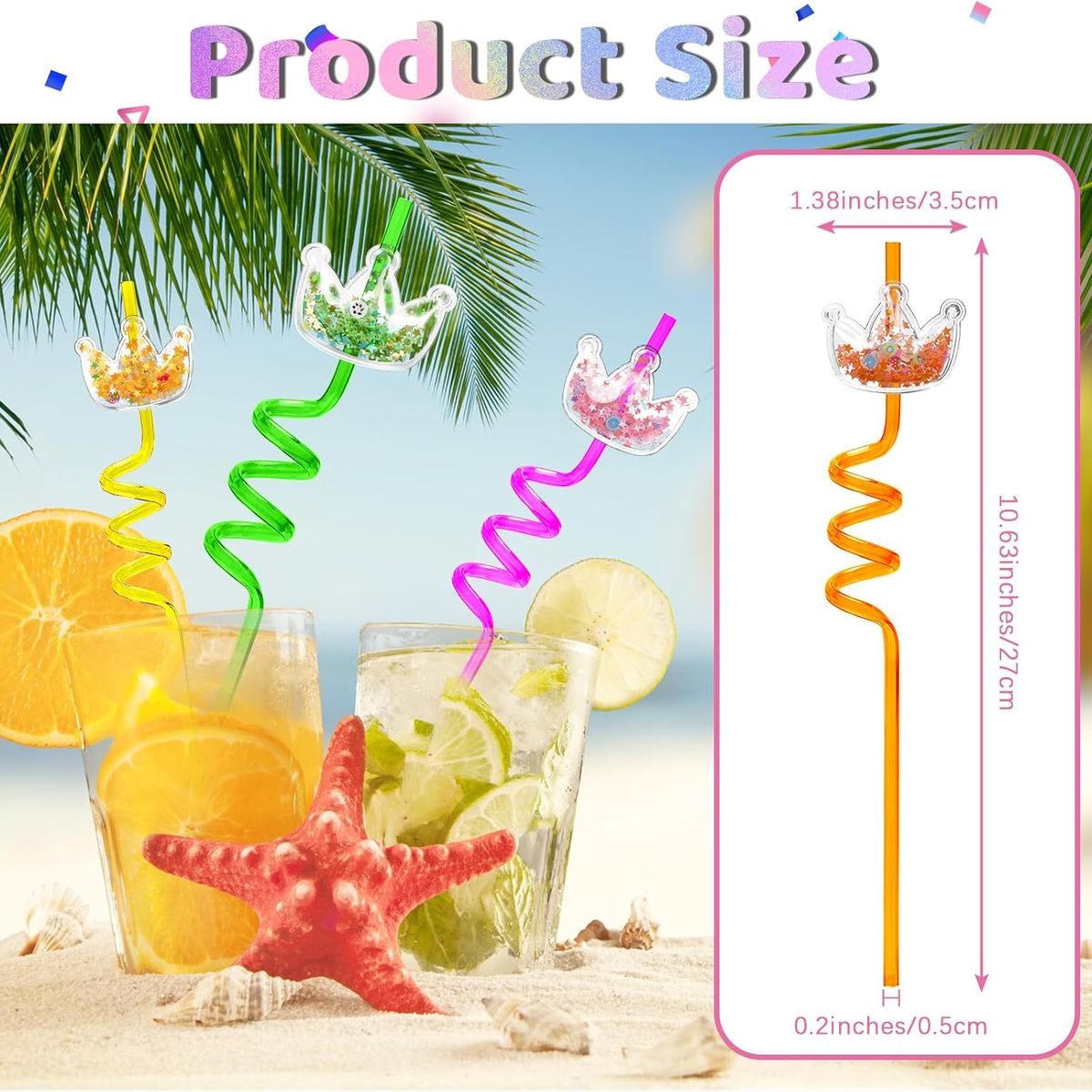 ATURE - Set 10u Bombillas Navideñas Plástico Reutilizables Espiral