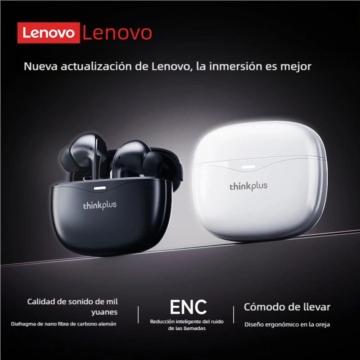 LENOVO - Audífonos Bluetooth Lenovo XT52 Negro