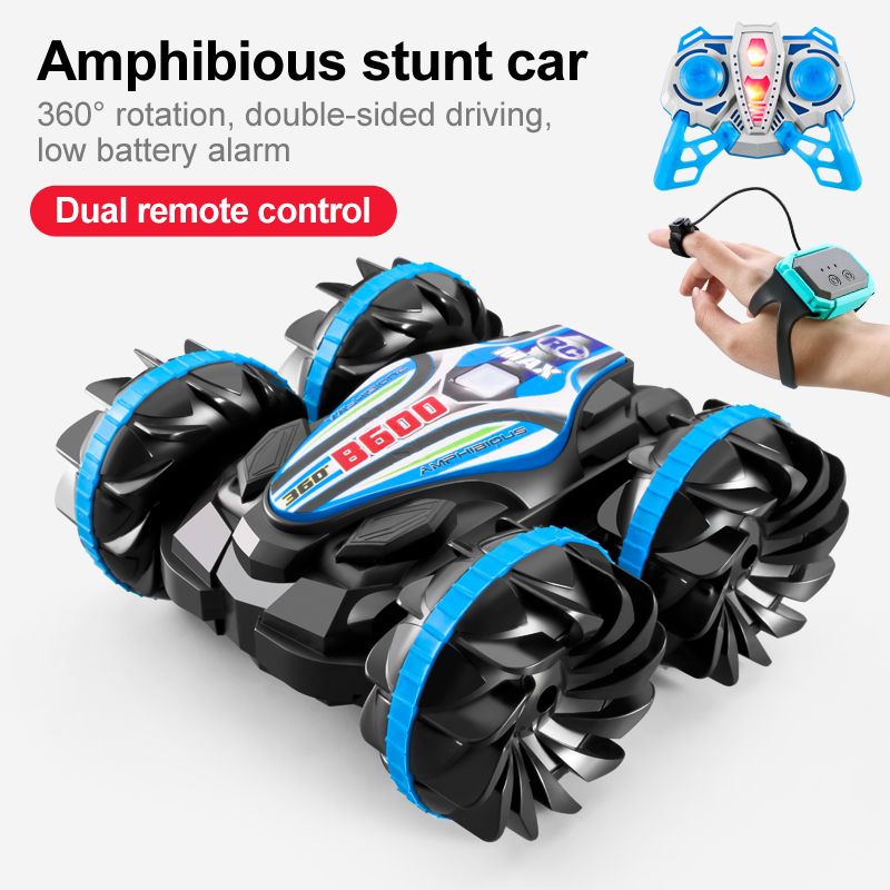 DANWEILE - Coche anfibio de control remoto para terrenos y agua -Azul