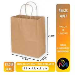 MALIK - Pack 24 bolsas de papel Cafe 21x13x8 cm, ¡premium!