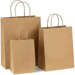 MALIK - Pack 24 bolsas de papel Cafe 21x13x8 cm, ¡la mejor!