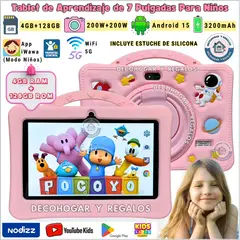 GENERICO - Tablet de Aprendizaje 7 Pulgadas Para Niños 4GB RAM +128GB ROM