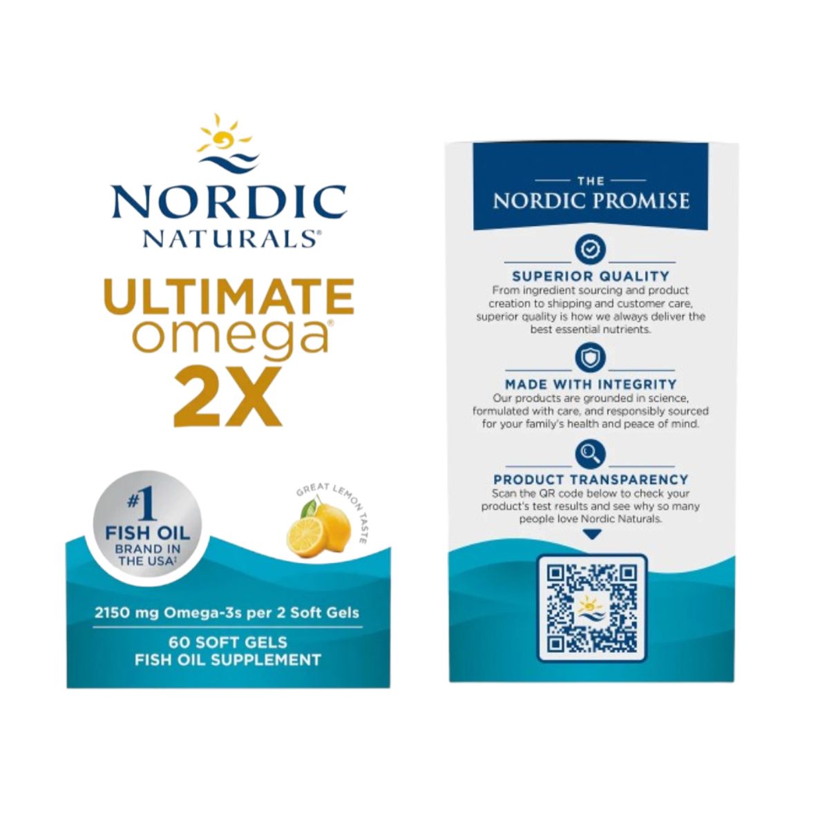 ORTOMOLECULAR - Ultimate Omega 3 2X 2150mg 60 Softgel Nordic Naturals