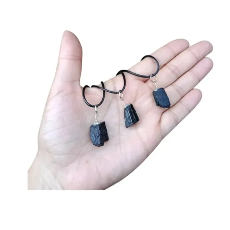 GENERICO - Collar Colgante Piedra Natural Turmalina Negra Unidad