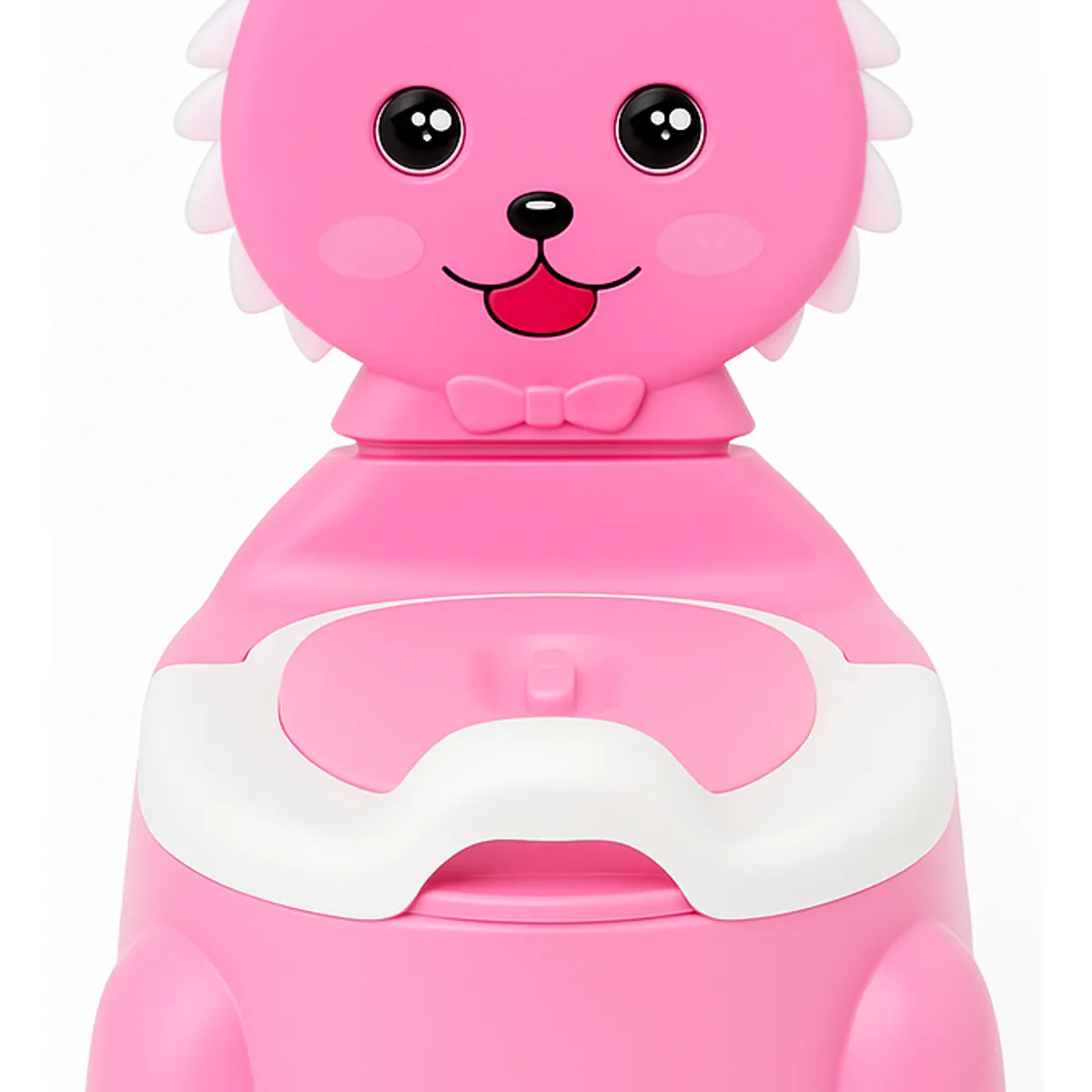 ARMONIA - Bacinica infantil rosa diseño león primer baño ergonómica
