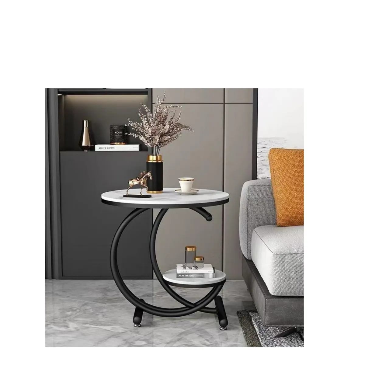 GENERICO - Mesa De Centro Auxiliar Living Moderna En Doble C SKU DN