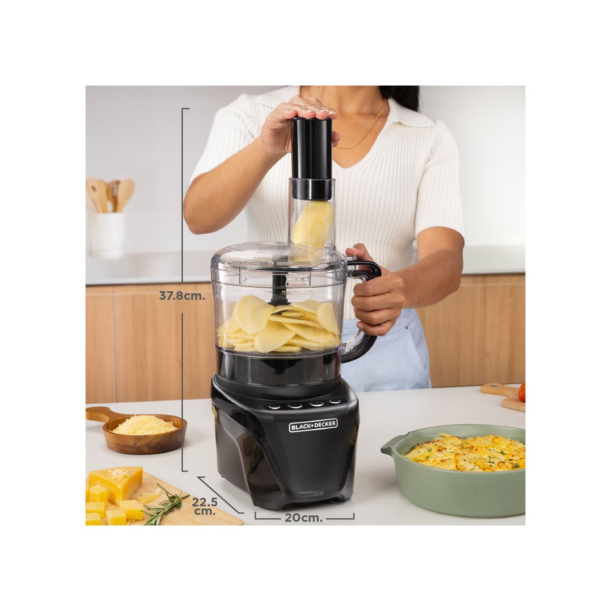 BLACK+DECKER - Procesador de Alimentos Black+Decker Silencioso FP4342