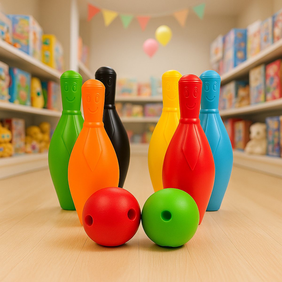 ARMONIA - Bowling de jardín 6 pinos grandes con 2 bolas resistentes