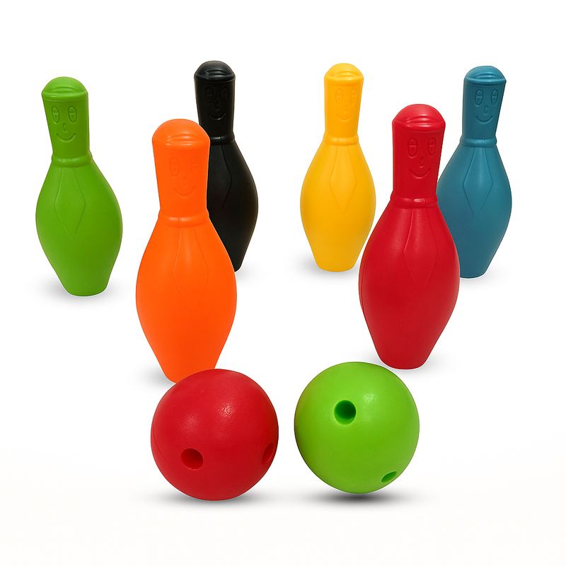 ARMONIA - Juego bowling infantil 6 pinos grandes y 2 bolas palitroques