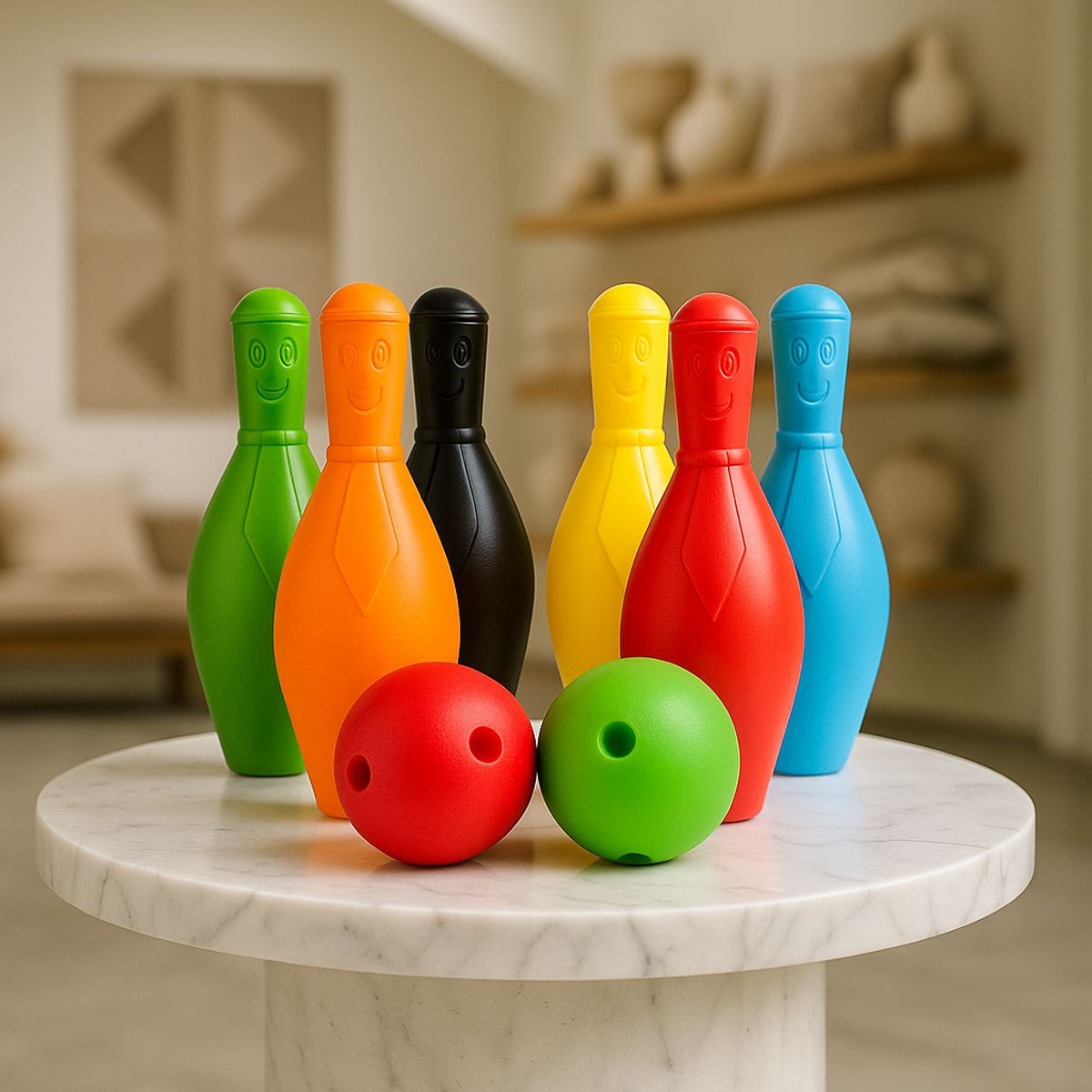 ARMONIA - Bowling gigante 6 pinos 2 bolas plástico resistente exterior