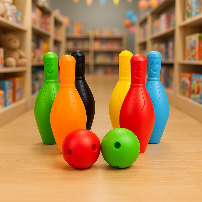 ARMONIA - Bowling palitroques 6 pinos colores vivos con dos bolas