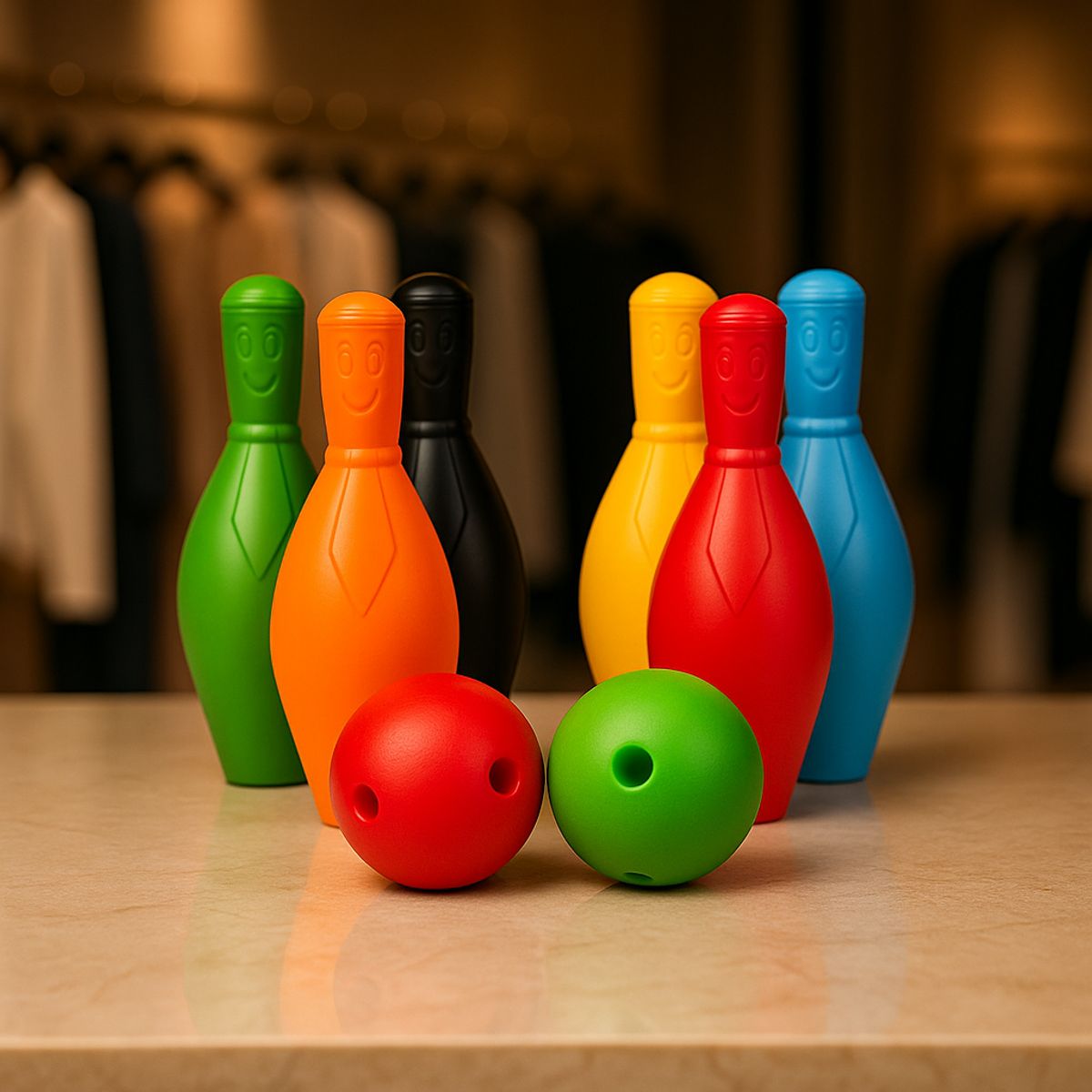 ARMONIA - Palitroques grandes 6 pinos 2 bolas juego exterior infantil