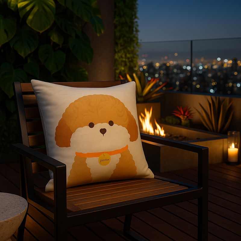 ARMONIA - Funda decorativa perrito marron 45x45 adorable 779