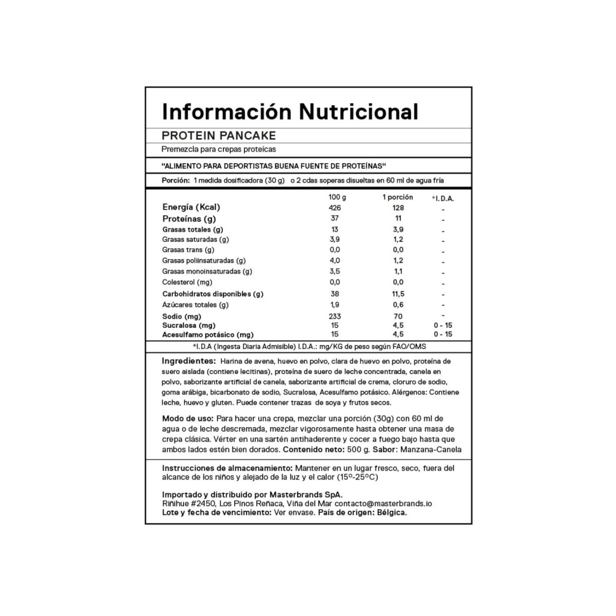 QNT - PROTEIN PANCAKE APPLE CINNAMON 500GR - QNT