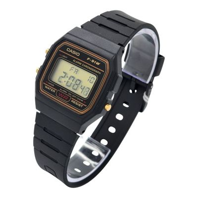 Imagen 2 del producto Reloj de pulsera unisex F-91WG-9 negro con marcos dorado