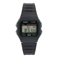 Reloj de pulsera unisex F-91W-3 negro con marcos verde