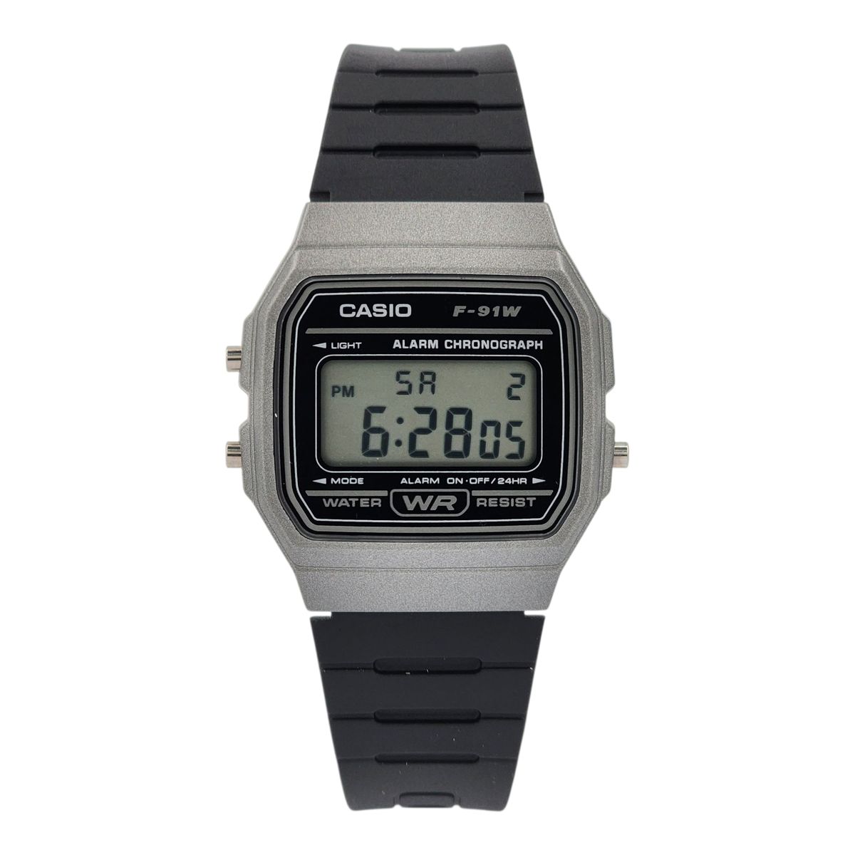CASIO - Reloj de pulsera Casio unisex F-91WM-1B negro con marcos plateado