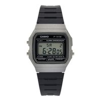 Reloj de pulsera unisex F-91WM-1B negro con marcos plateado
