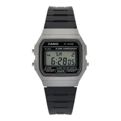CASIO - Reloj de pulsera unisex F-91WM-1B negro con marcos plateado