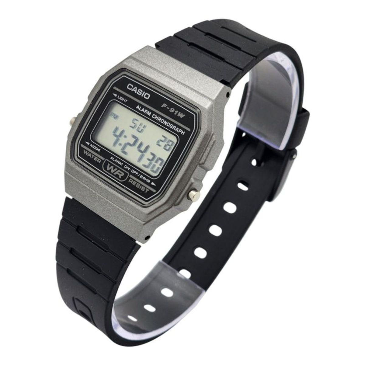 CASIO - Reloj de pulsera Casio unisex F-91WM-1B negro con marcos plateado
