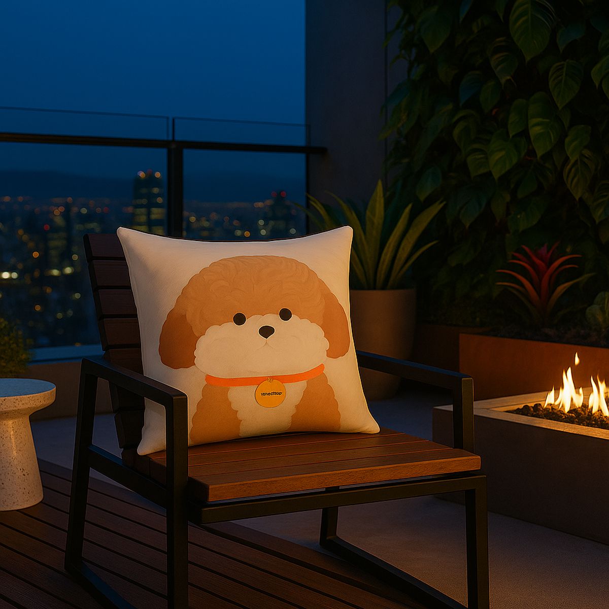 ARMONIA - Funda almohadón perro marron 45x45 estilo cute dormitorio 779