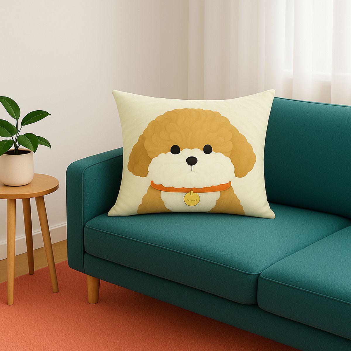 ARMONIA - Funda textil 45x45 cachorro café living dormitorio 779