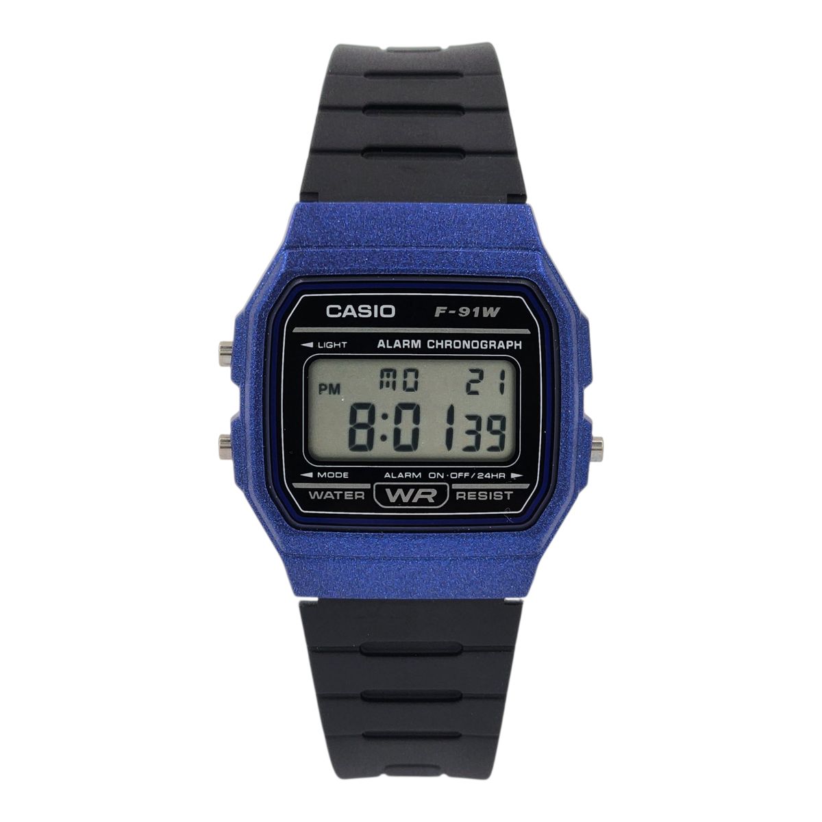 CASIO - Reloj de pulsera Casio unisex F-91WM-2A negro con marcos azul