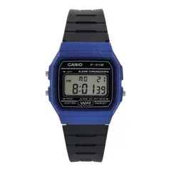 CASIO - Reloj de pulsera unisex F-91WM-2A negro con marcos azul