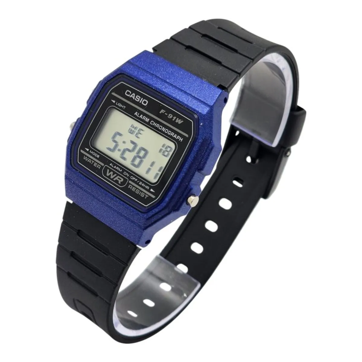 CASIO - Reloj de pulsera Casio unisex F-91WM-2A negro con marcos azul