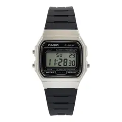 CASIO - Reloj de pulsera unisex F-91WM-7A negro con esfera plateado