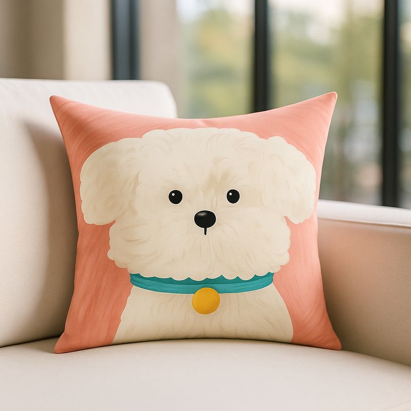 ARMONIA - Funda para almohadón 45x45 cachorro adorable rosa hogar 780