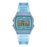 Reloj de pulsera unisex F-91WS-2 celeste